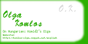 olga komlos business card